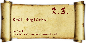 Král Boglárka névjegykártya